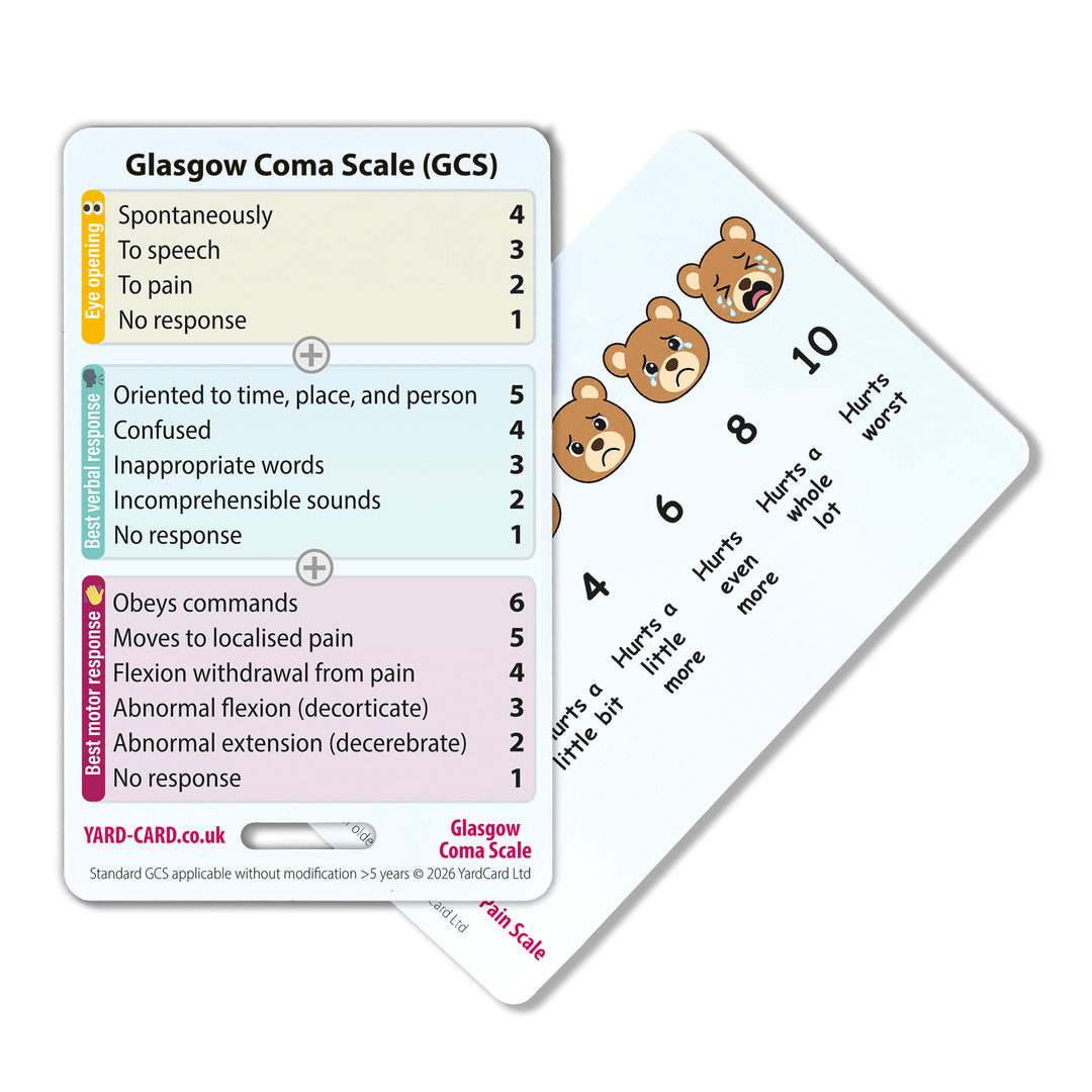 Paediatric YardCard Set - Paediatric Vital Signs Lanyard Reference Cards for Children's Nursing + Medical Students
